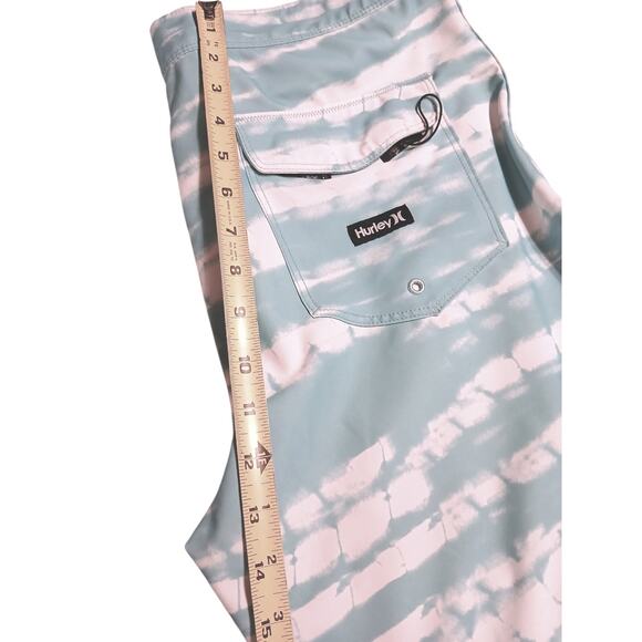 Hurley Phantom Tigerbyte Board Shorts Mens Sz 32 Aqua White Swim Stretch Tie Dye - Picture 7 of 12